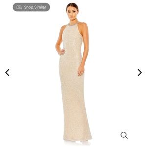 Beaded Sleeveless High Neck Column Gown size 2